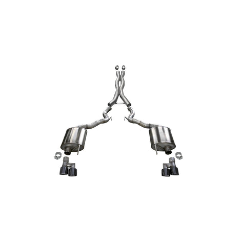 3in Cat-Back Dual Rear Exit with Twin 4in Tips <br> 2018-2023 Ford Mustang
