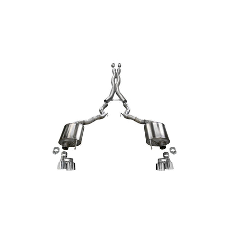 3in Cat-Back Dual Rear Exit with Twin 4in Tips <br> 2019-2023 Ford Mustang