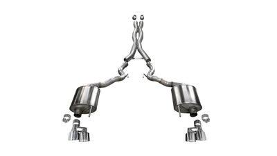 3in Cat-Back Dual Rear Exit with Twin 4in Tips <br> 2019-2023 Ford Mustang