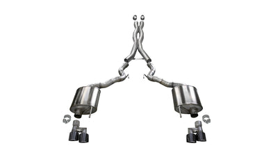 3in Cat-Back Dual Rear Exit with Twin 4in Tips <br> 2018-2023 Ford Mustang
