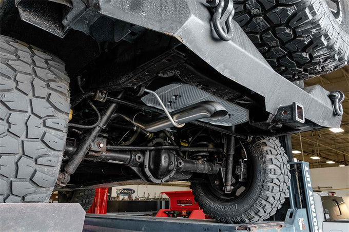 2.75in Cat-Back Single Rear Exit w/Turn Down Tips <br> 12-18 Jeep Wrangler, 2018 Wrangler JK
