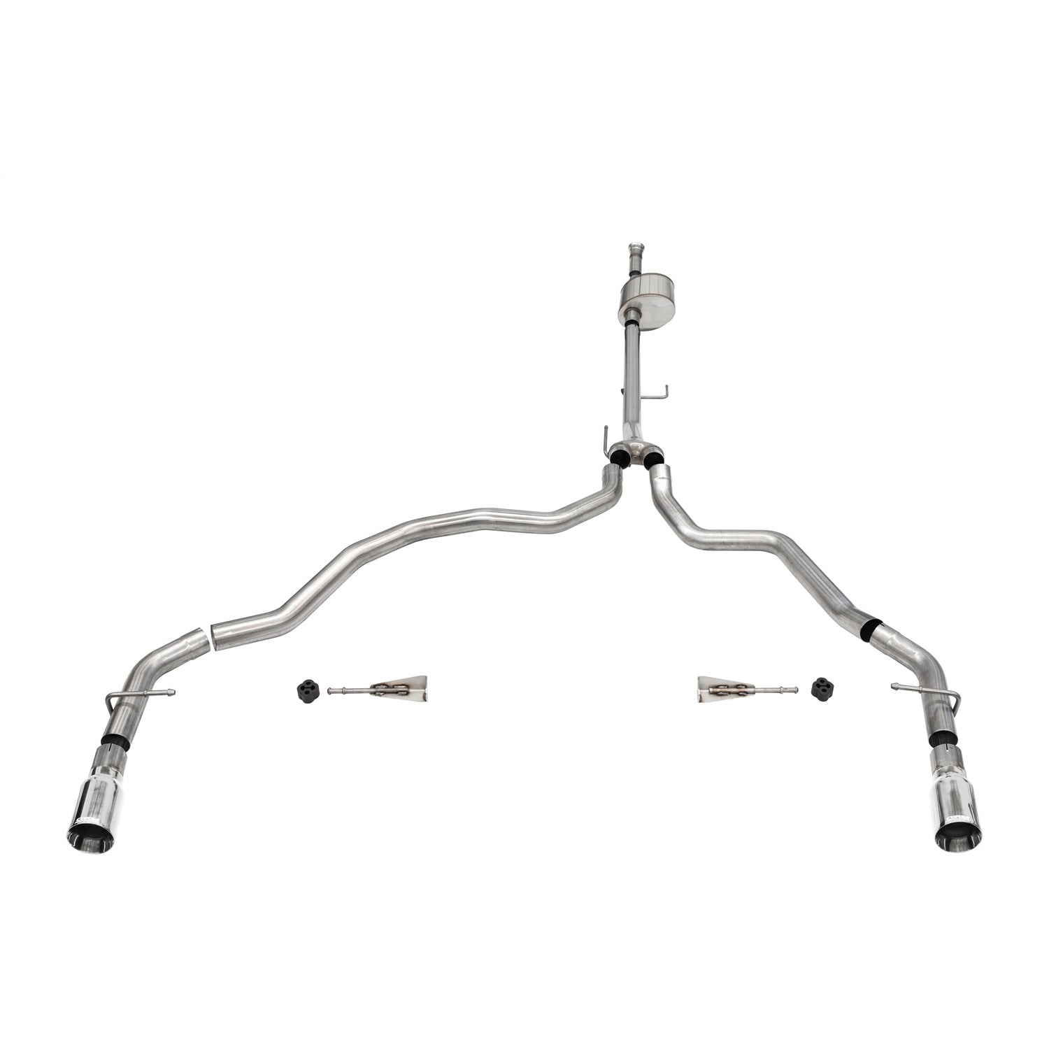 3in Cat-Back Dual Rear Exit w/ Flat Cut 4in Tips <br> 2021-2025 Ford F-150