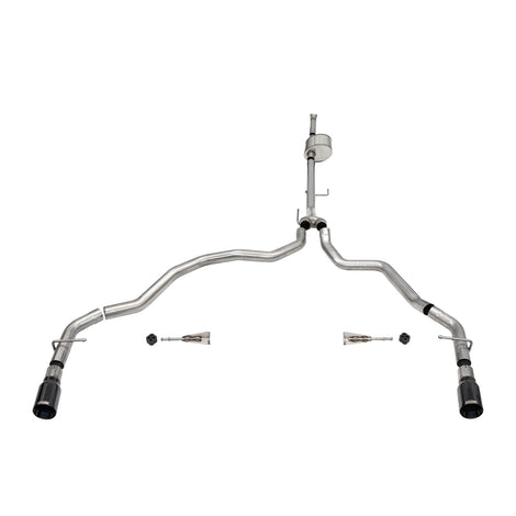 3in Cat-Back Dual Rear Exit w/ Flat Cut 4in Tips <br> 2021-2025 Ford F-150