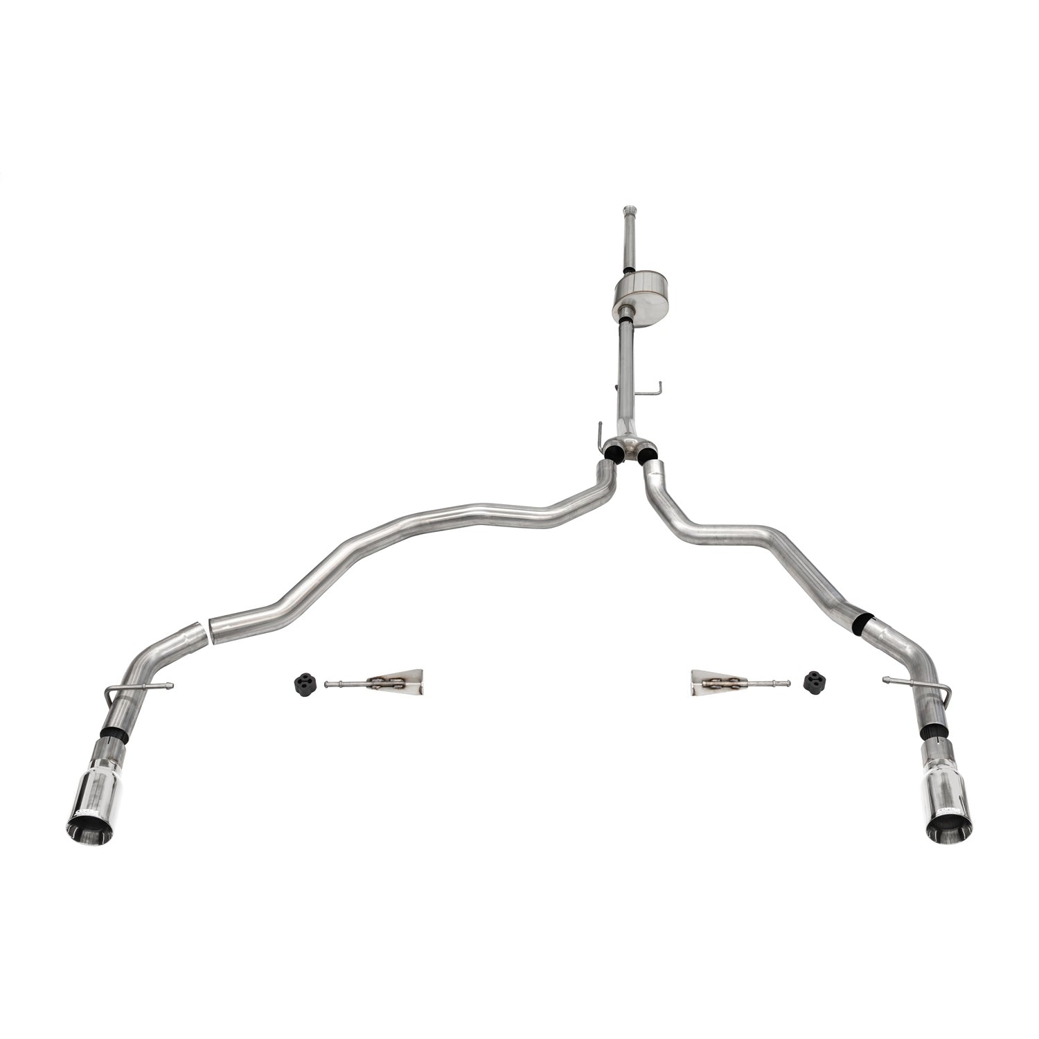 3in Cat-Back Dual Rear Exit w/ Flat Cut 4in Tips <br> 2021-2025 Ford F-150