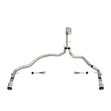 3in Cat-Back Dual Rear Exit w/ Flat Cut 4in Tips <br> 2021-2025 Ford F-150
