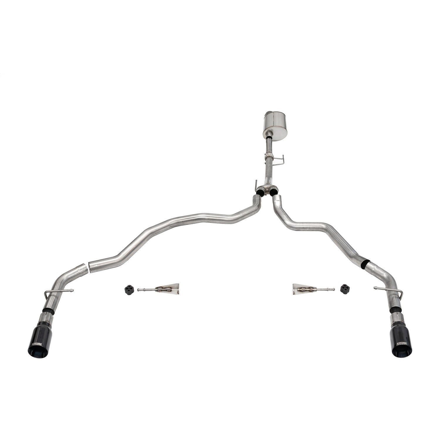 3in Cat-Back Dual Rear Exit w/ Flat Cut 4in Tips <br> 2021-2025 Ford F-150