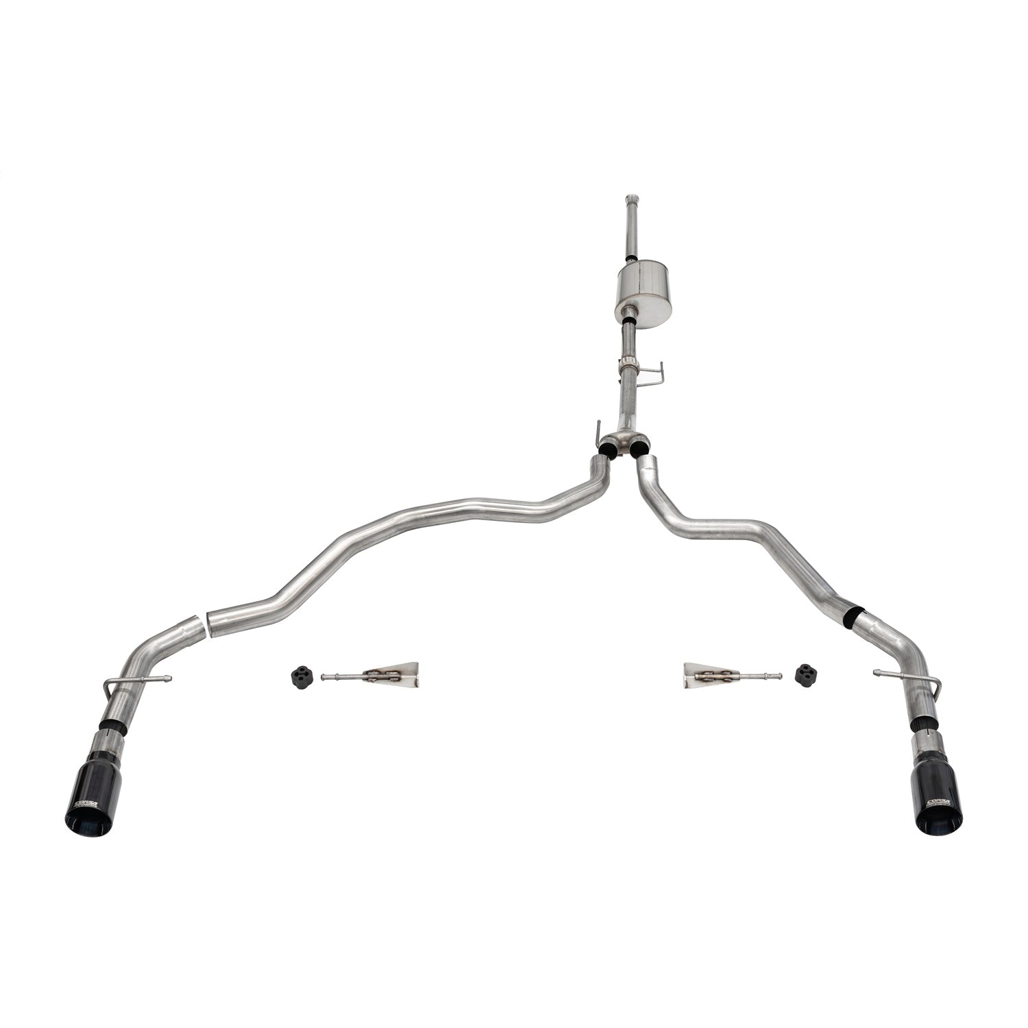 3in Cat-Back Dual Rear Exit w/ Flat Cut 4in Tips <br> 2021-2023 Ford F-150