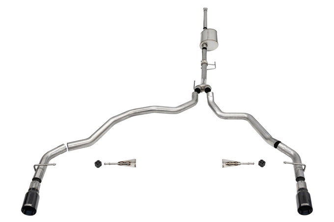 3in Cat-Back Dual Rear Exit w/ Flat Cut 4in Tips <br> 2021-2023 Ford F-150