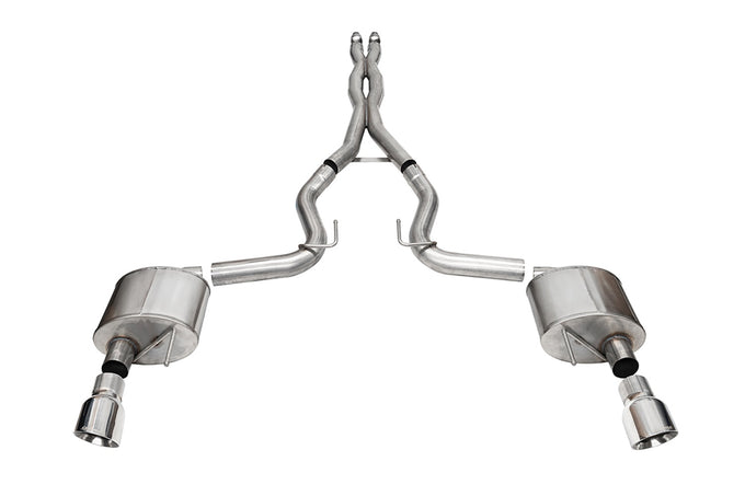 3in Dual Rear Exit Cat-Back Exhaust w/ 4.5in Tip <br> 2024-2025 Ford Mustang