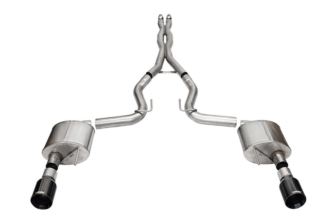 3in Cat-Back Dual Rear Exit w/ 4.5in Tips <br> 2024-2025 Ford Mustang