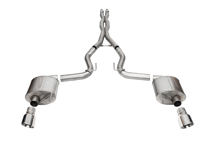 3in Cat-Back Dual Rear Exit w/ 4.5in Polished Tips <br> 2024-2025 Ford Mustang