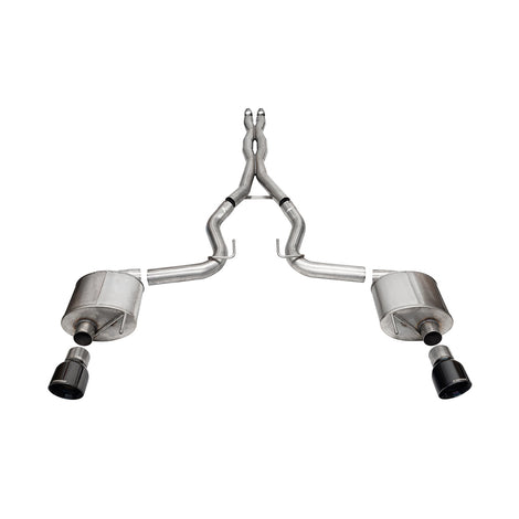 3in Cat-Back Dual Rear Exit w/ 4.5in Black PVD Tip <br> 2024-2025 Ford Mustang