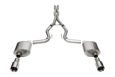 3in Cat-Back Dual Rear Exit w/ 4.5in Tips <br> 2024-2025 Ford Mustang