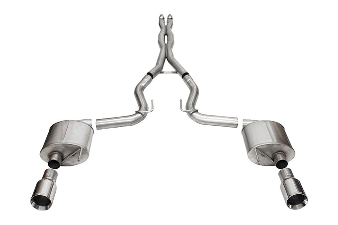3in Cat-Back Dual Rear Exit w/ 4.5in Tips <br> 2024-2025 Ford Mustang