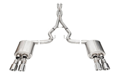 3in Dual Rear Exit Cat-Back with Twin 4in Tips <br> 2024-2025 Ford Mustang