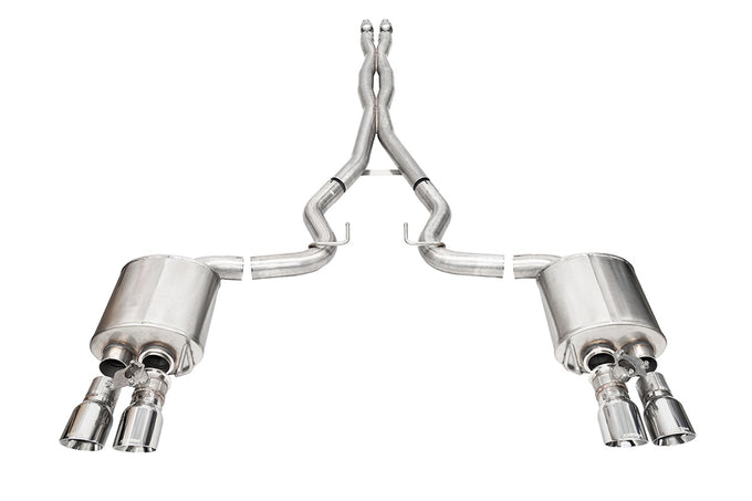 3in Dual Rear Exit Cat-Back with Twin 4in Tips <br> 2024-2025 Ford Mustang