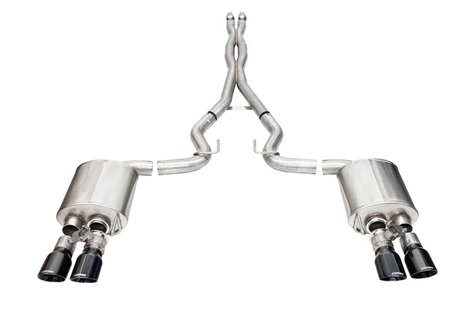 3in Dual Rear Exit Cat-Back with Twin 4in Tips <br> 2024 Ford Mustang