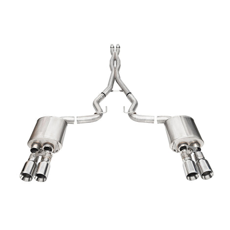 3in Dual Rear Exit Cat-Back with Twin 4in Tips <br> 2024-2025 Ford Mustang