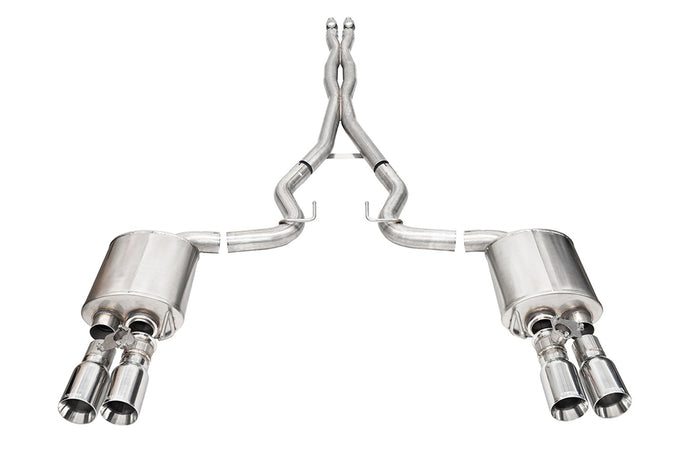 3in Dual Rear Exit Cat-Back with Twin 4in Tips <br> 2024-2025 Ford Mustang