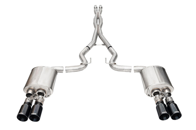 3in Dual Rear Exit Cat-Back with Twin 4in Tips <br> 2024-2025 Ford Mustang