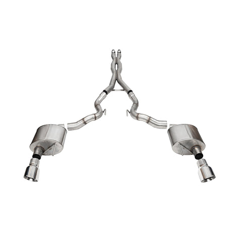 3in Cat-Back Dual Rear Exit w/ 4.5in Polished Tips <br> 2024-2025 Ford Mustang
