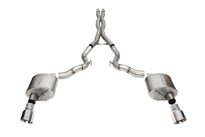 3in Cat-Back Dual Rear Exit w/ 4.5in Polished Tips <br> 2024-2025 Ford Mustang