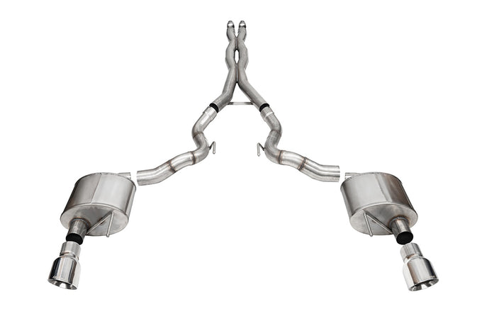 3in Cat-Back Dual Rear Exit w/ 4.5in Polished Tips <br> 2024-2025 Ford Mustang