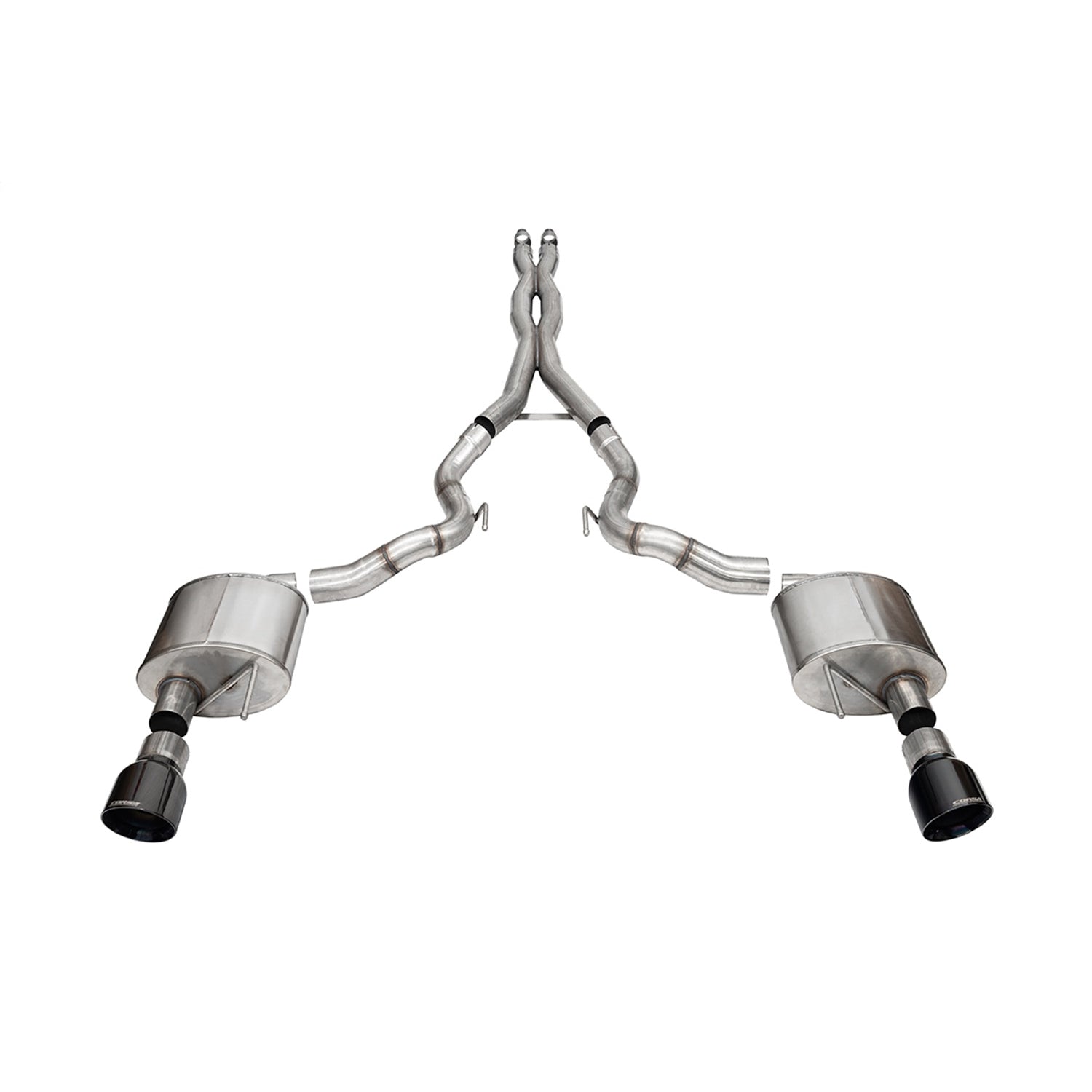 3in Cat-Back Dual Rear Exit w/ 4.5in Black PVD Tip <br> 2024-2025 Ford Mustang