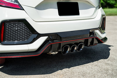 Cat-Back Tri Rear Exit W/4.5in Black Tips <br> 2017-2021 Honda Civic