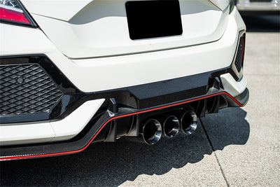 Cat-Back Tri Rear Exit W/4.5in Black Tips <br> 2017-2021 Honda Civic