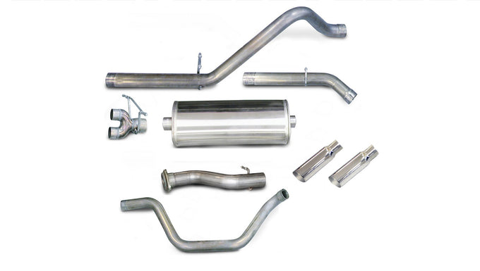 3in Cat-Back Dual Rear Exit w/ Polished Slash Tips <br> 07-08 Chevy Silvera GMC Sierra 1500