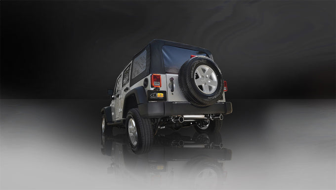 2.5in Axle-Back Dual Rear Exit w/Single 3.5in Tips <br> 07-17 Jeep Wrangler, 2018 Wrangler JK