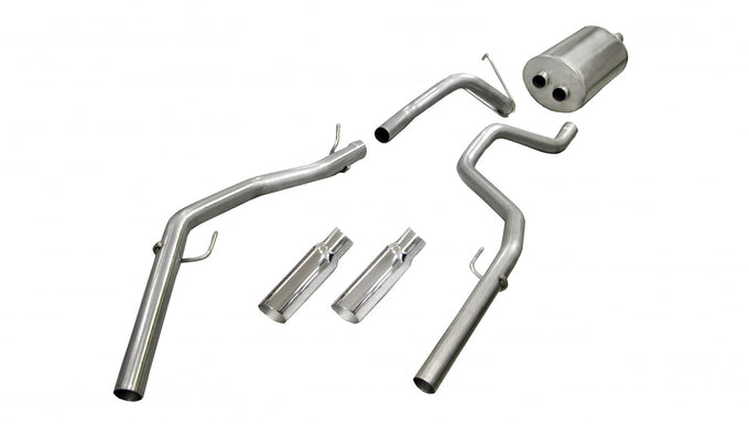 3.0in Cat-Back Dual Rear Exit w/4In Tips <br> 11-19 Dodge Ram 1500 Classic