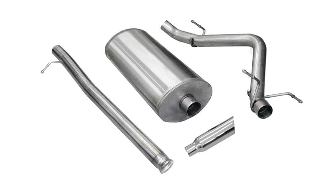 3in Cat-Back Single Exit w/ 4in Polished Slash Tips <br> 07-09 GMC Sierra Chevy Silverado 1500