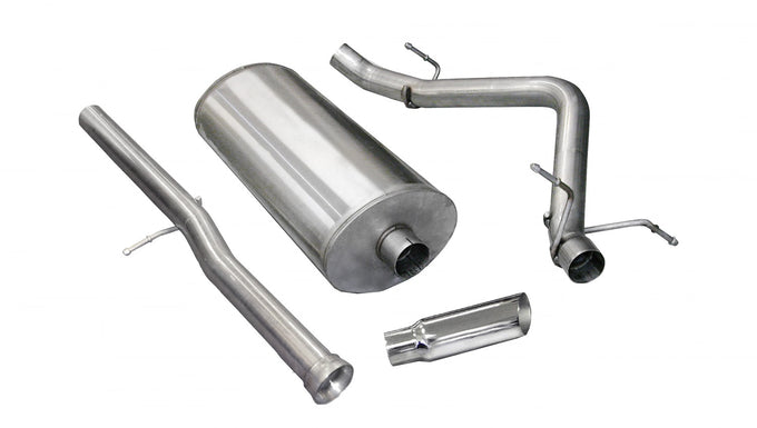 3in Cat-Back Single Exit w/ 4in Polished Slash Tips <br> 11-13 Chevy Silvera GMC Sierra 1500