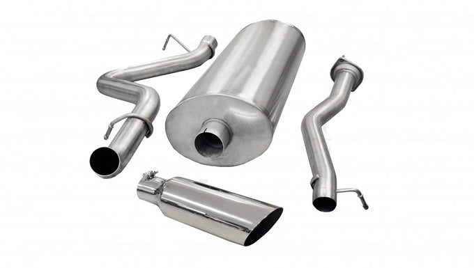 3in Cat-Back Single Exit w/ 4in Polished Slash Tip <br> 07-10 Chevy Silverado GMC Sierra 2500 HD