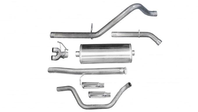 3in Cat-Back Dual Rear Exit w/ Polished Slash Tips <br> 10-13 Chevy Silvera GMC Sierra 1500