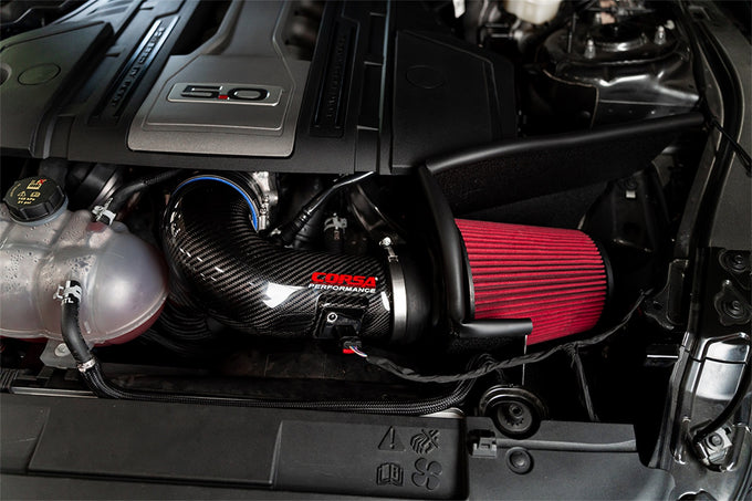 Carbon Fiber Air Intake with DryTech 3D No Oil Filt <br> 2018-2023 Ford Mustang