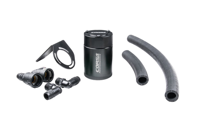 3 oz. aluminum oil catch can with mounting bracket <br> 2018-2023 Ford Mustang