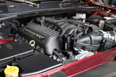 3 oz. aluminum oil catch can with mounting bracket <br> 11-23 Dodge Challenger, Jeep Grand Cherokee