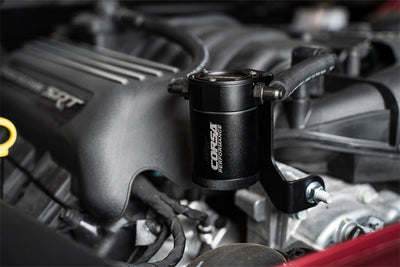 3 oz. aluminum oil catch can with mounting bracket <br> 11-23 Dodge Challenger, Jeep Grand Cherokee