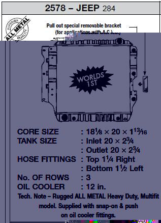 OE Style Heavy-Duty 3-Row Replacement Radiator <br> 1987-1995,1997-2004 Jeep Wrangler