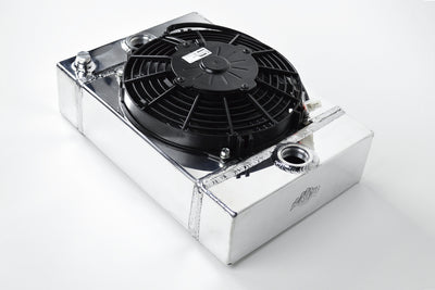 Radiator w/ SPAL Fan & Mounting Kit <br> 10.5in H x 10in L x 3.6in W