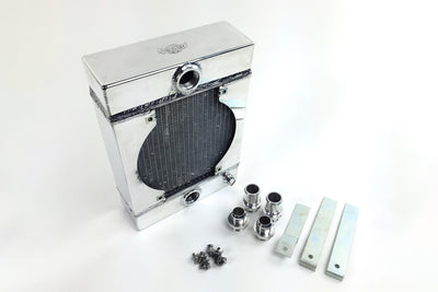 Radiator w/ SPAL Fan & Mounting Kit <br> 10.5in H x 10in L x 3.6in W