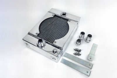 Radiator w/ SPAL Fan & Mounting Kit <br> 10.5in H x 10in L x 3.6in W