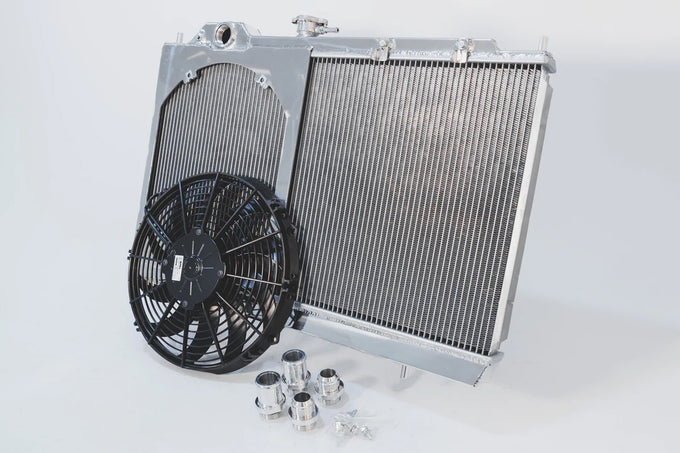 Full Size Slim All-Aluminum Radiator w/ 12in SPAL Fan <br> 2003-2006 Mitsubishi Lancer