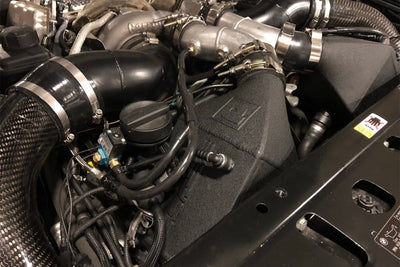 Twin Charge-Air-Cooler Set - Crinkle Black <br> 12-19 BMW M5 M6 Gran Coupe