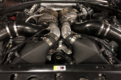 Twin Charge-Air-Cooler Set - Crinkle Black <br> 12-19 BMW M5 M6 Gran Coupe