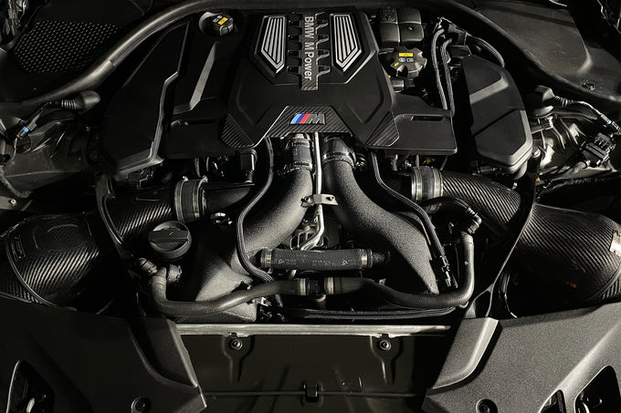 Twin Charge-Air-Cooler Set - Crinkle Black <br> 18-25 BMW M5 M8 Gran Coupe