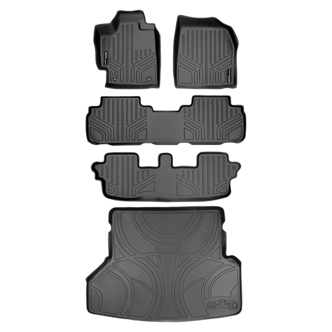 Floor Mats 3 Rows and Cargo Liner Set <br> 08-13 Toyota Highlander (Non-Hybrid)